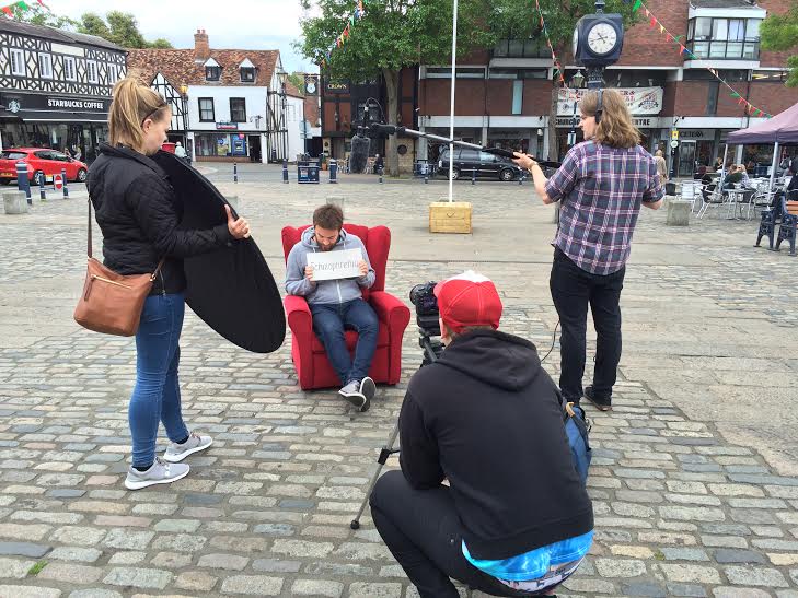 Filming Fun in Hitchin Town Centre